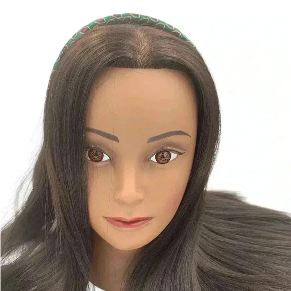 Artisan Handcrafted Green Multi-Color Paisley Silk Headband 1.25"W - Picture 3 of 7